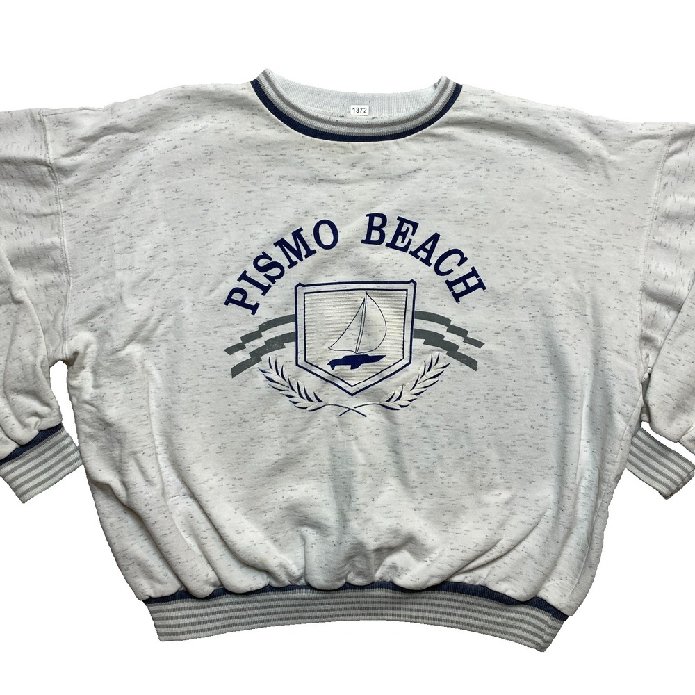 Pismo Beach California Sweatshirt Mens XL Gray 90s Made In USA Pullover